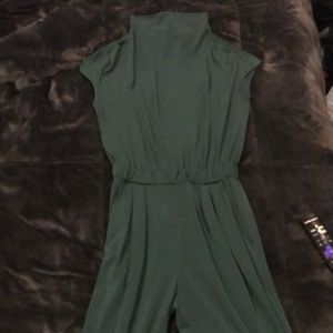 Dark Green Stretchy Waist Band Jumpsuit